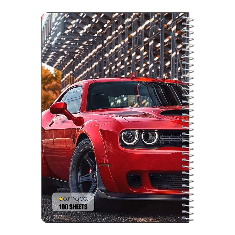 دفتر مشق 100 برگ سیمی کارنیکا طرح دوج چلنجر Dodge Challenger کد 99914