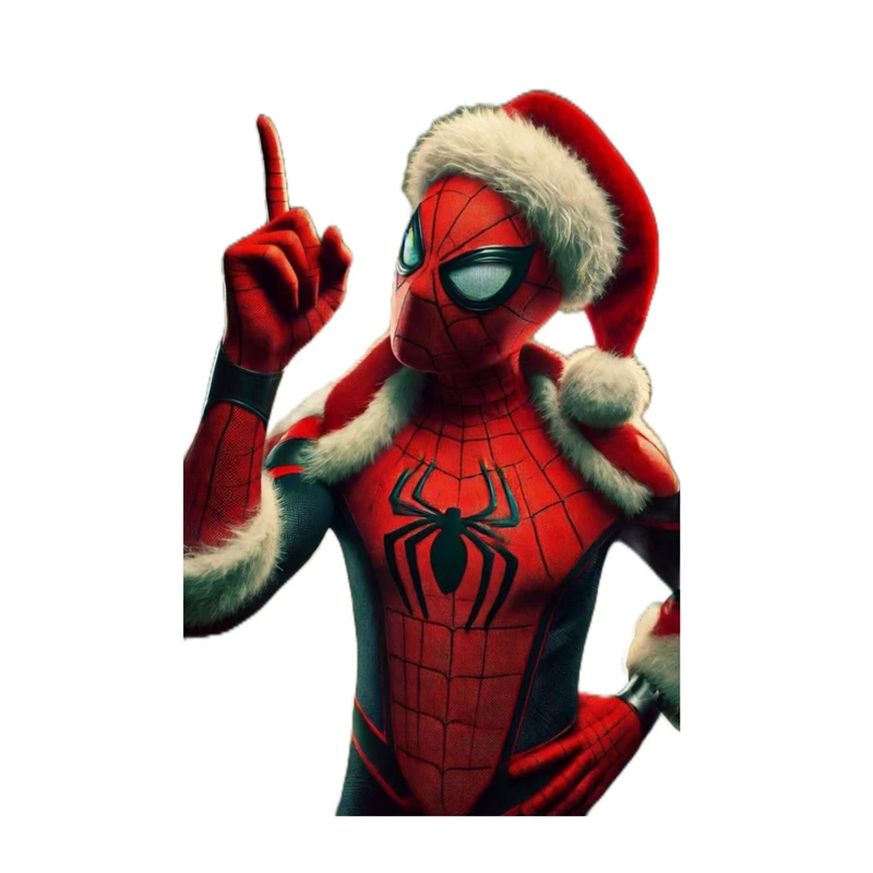 استیکر پارچه و لباس پاد آفرین مدل کریسمس مرد عنکبوتی اسپایدرمن کد 3669