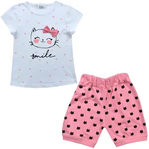 ست تی شرت و شلوارک دخترانه نیروان مدل 1999 -2