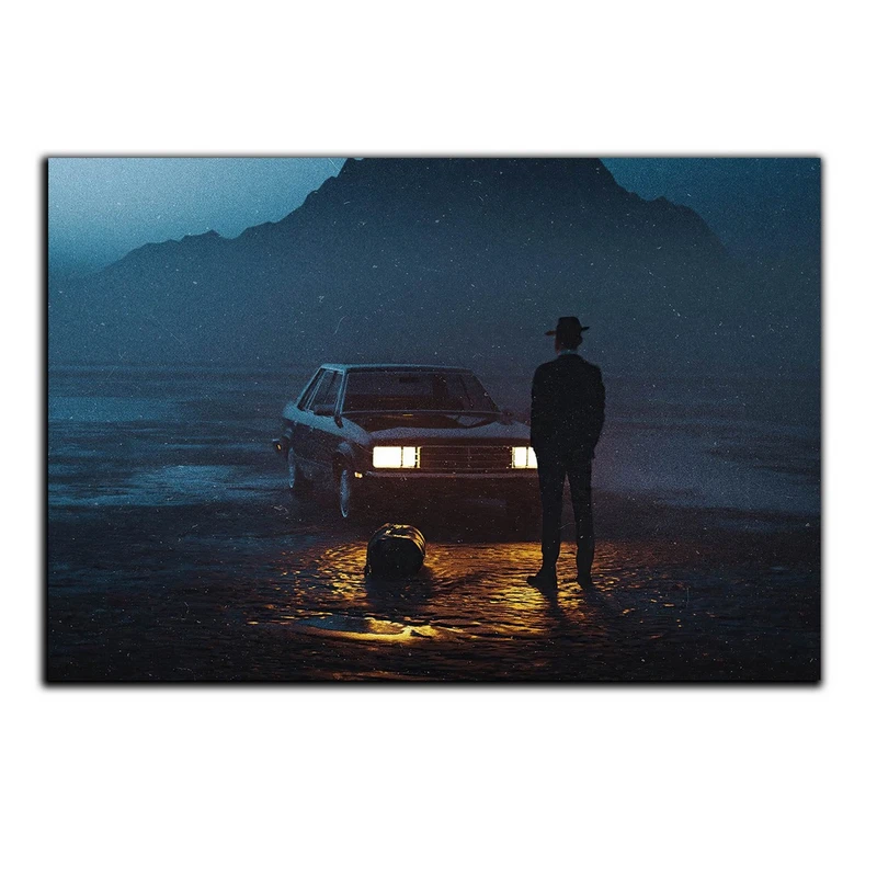 تابلو شاسی بکلیت طرح ماشین کلاسیک و کوهستان مدل SH-S5424