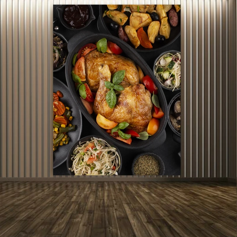 پوستر طرح غذا مدل مرغ بریان شده کد FP10216