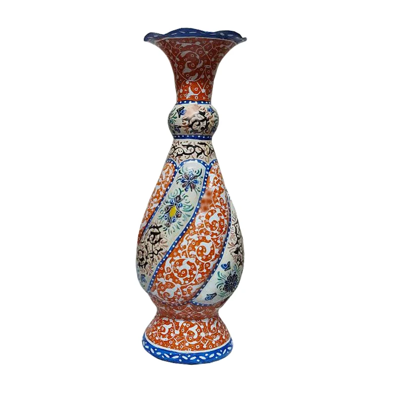 گلدان میناکاری مسی مدل اسلیمی ختایی کد 67800