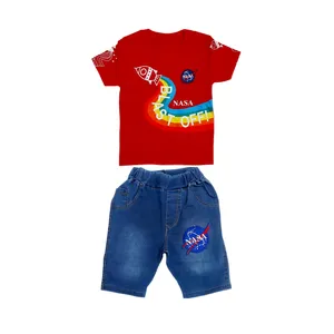 ست تی شرت و شلوارک پسرانه مدل NASA کد 0330