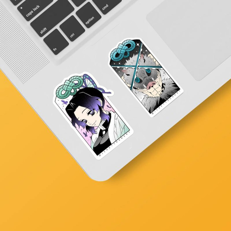 استیکر لپ تاپ و موبایل گوفی طرح انمیه شیطان کش مدل main DS مجموعه 6 عددی