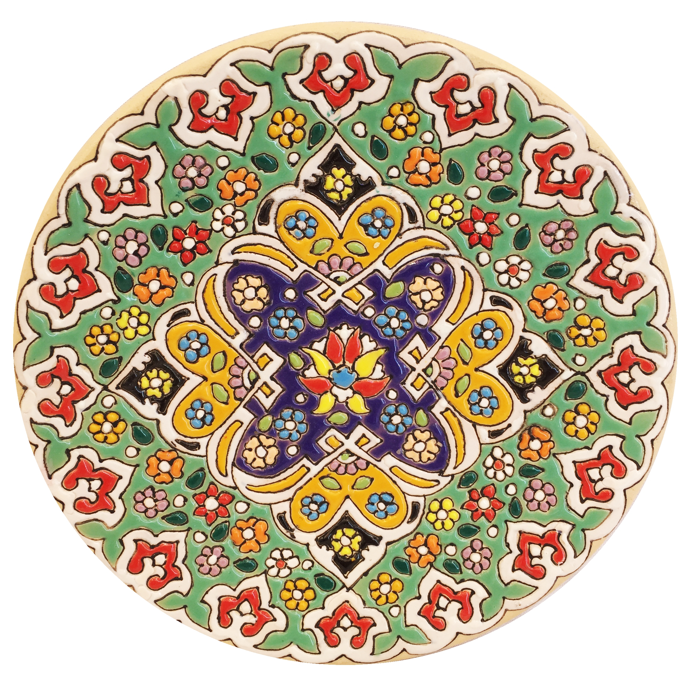 بشقاب میناکاری سفالی زمانیان کد ZMN15065