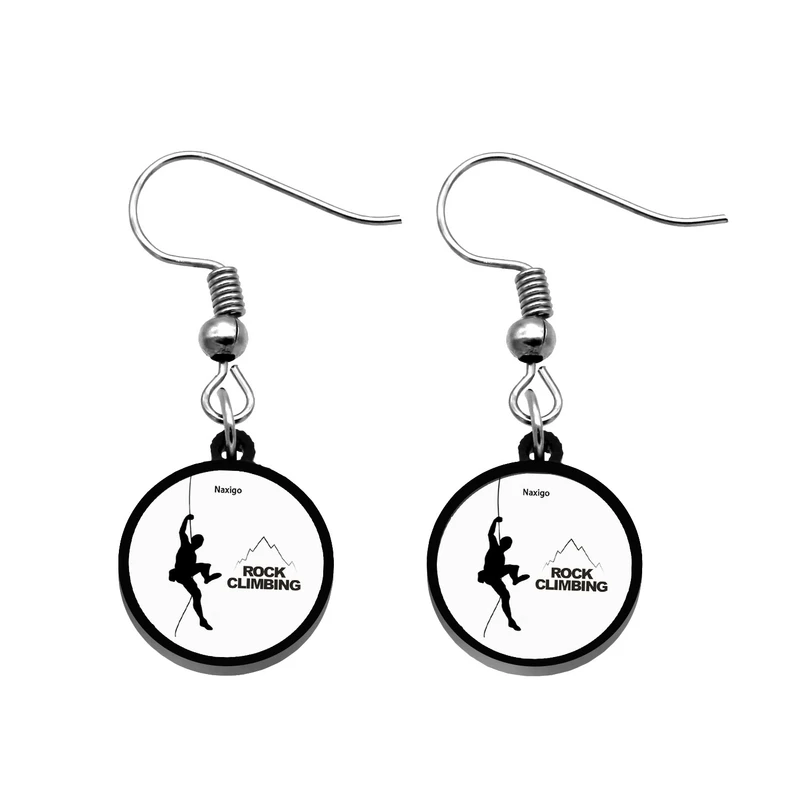 گوشواره زنانه ناکسیگو مدل شب تاب طرح سنگ نوردی کد ES8368