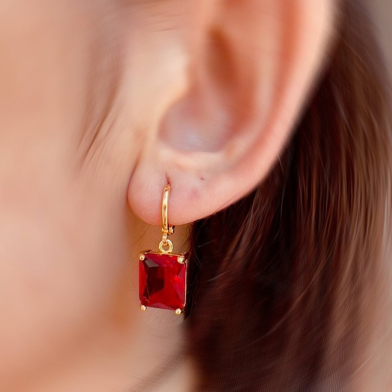 گوشواره زنانه وای اس ایکس مدل مربع نگینی گوشواره زنانه وای اس ایکس مدل مربع نگینی