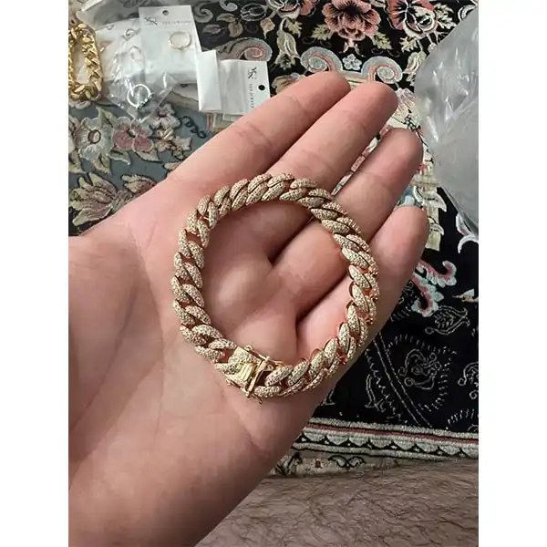 دستبند زنانه مدل زنجیری تمام نگین جواهری خاص کد 789630