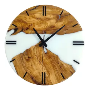 ساعت دیواری چوبی رزینی  کد 0063