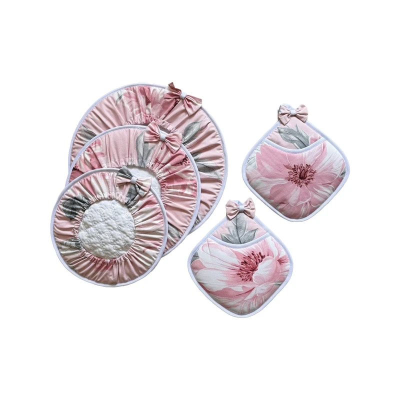 ست دم‌کنی و دستگیره 5 تکه مدل ارکیده