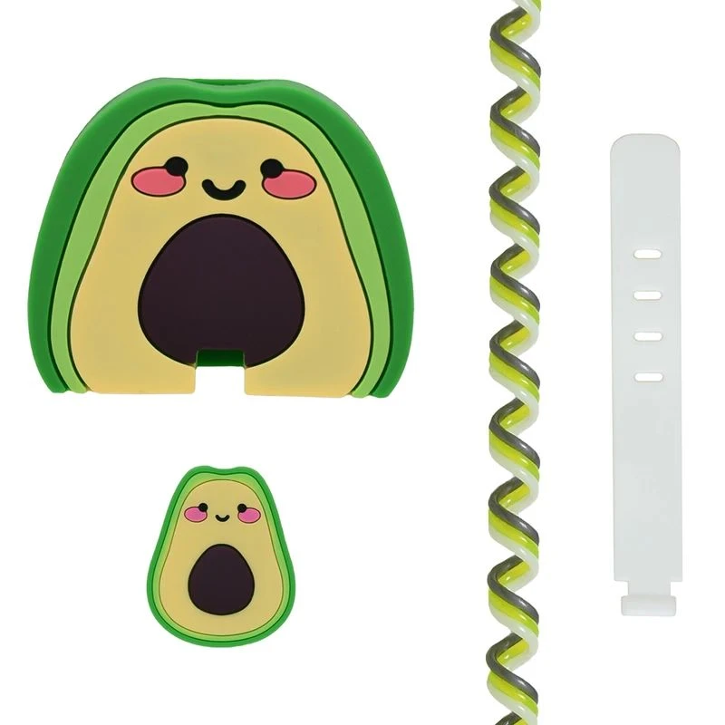 محافظ شارژر دیواری مدل آووکادو مناسب برای شارژر 25 وات سامسونگی به همراه محافظ کابل مجموعه 4 عددی‌