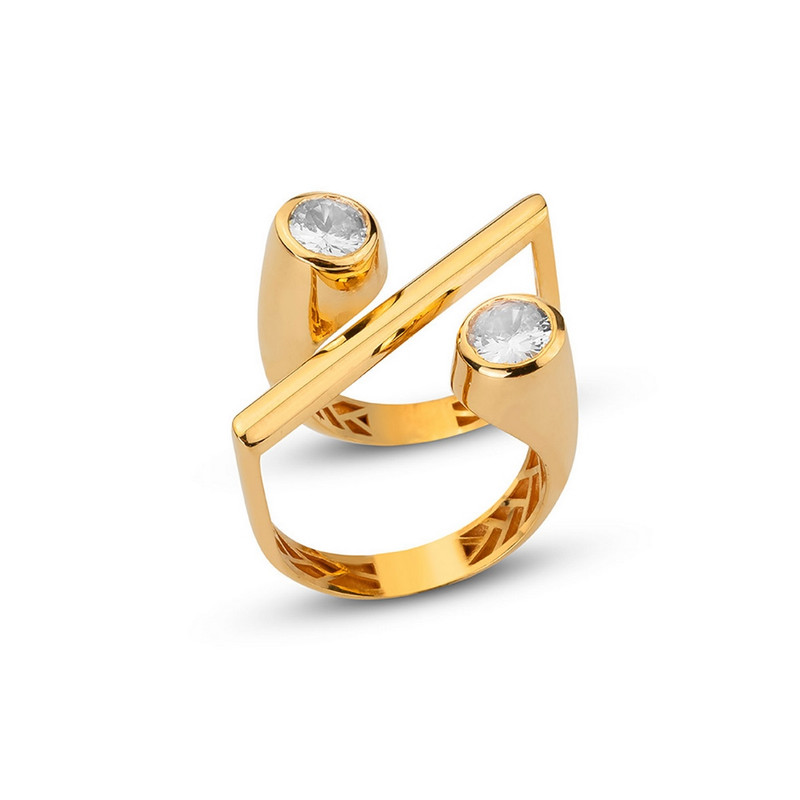 انگشتر طلا 18 عیار زنانه کیا گالری مدل درصد کد RM674 سایز 54