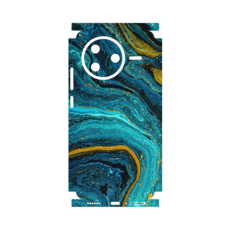 برچسب پوششی ماهوت مدل Turquoise marblewith golden streaks-FullSkin مناسب برای گوشی موبایل شیائومی Poco F7 Pro