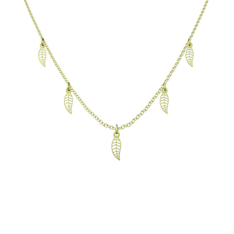 گردنبند طلا 18 عیار زنانه مدوپد مدل برگ کد RNA15231