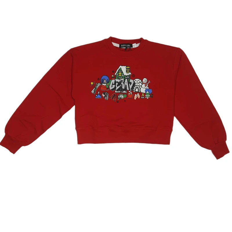 سویشرت دخترانه بلک لیبل مدل آدم برفی و زمستان