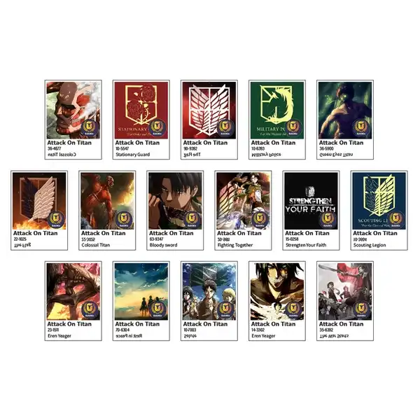 استیکر لپ تاپ کالامیکس طرح حمله به تایتان مدل attack on titan مجموعه 16 عددی