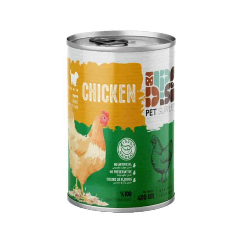 کنسرو غذای سگ دی پی اس مدل نچرال طعم مرغ وزن ۴۰۰ گرم