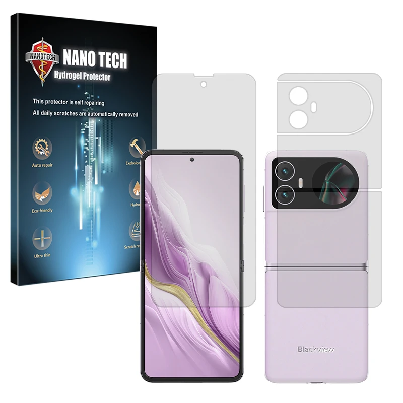 محافظ صفحه نمایش شفاف نانو تک مدل Tough مناسب برای گوشی موبایل بلک ویو Hero 10 به همراه محافظ پشت گوشی