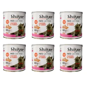 کنسرو غذای گربه شایر مدل Chicken&Turkey وزن 800 گرم بسته 6 عددی