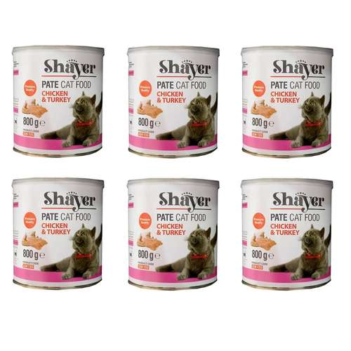 کنسرو غذای گربه شایر مدل Chicken&Turkey وزن 800 گرم بسته 6 عددی