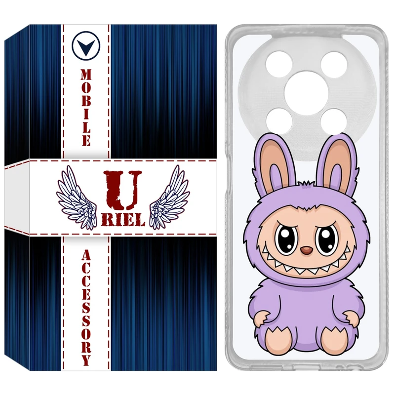 کاور یوریل مدل Clear کد 130 طرح لبوبو Labubu مناسب برای گوشی موبایل وکال V2 / V2 Lite