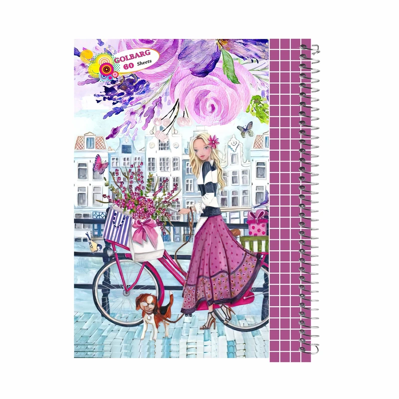 دفتر شطرنجی 60 برگ گلبرگ طرح دخترانه کد 601211