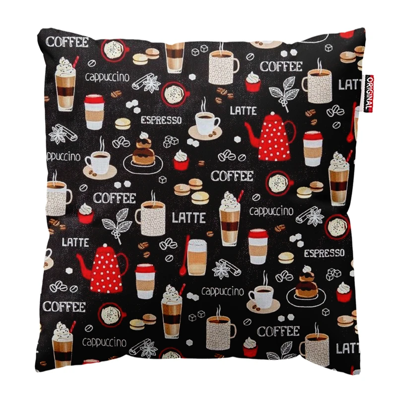 کوسن پاد آفرین طرح قهوه کافی کافه coffee کد 3988 سایز 40*40 سانتی متر