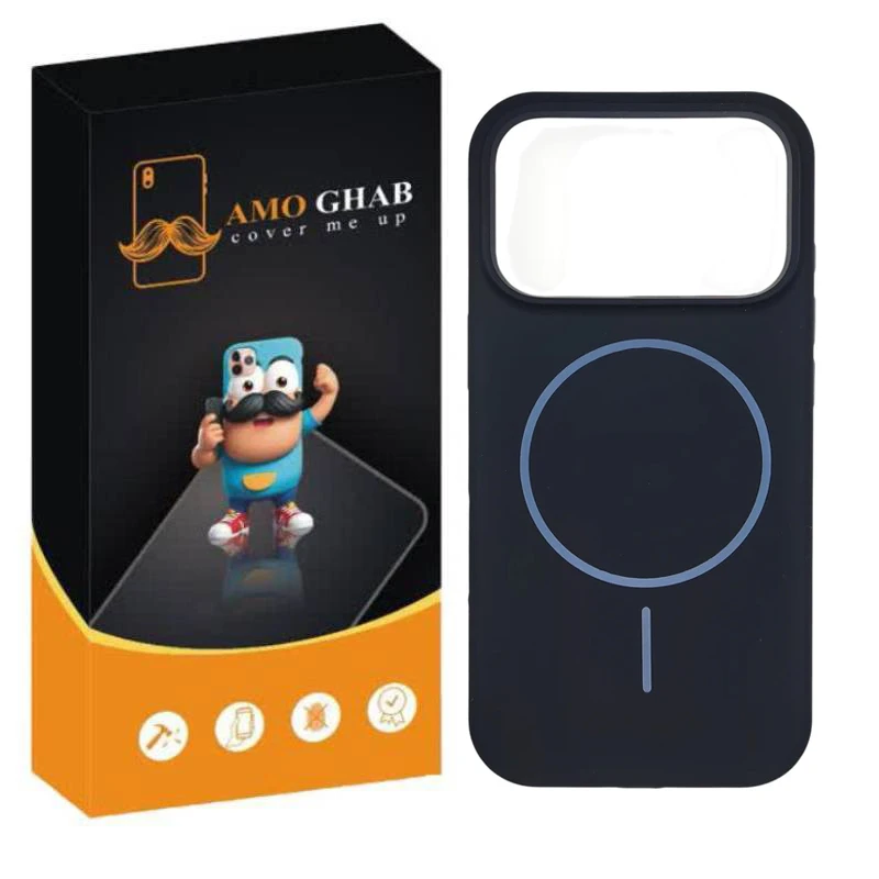کاور عمو قاب مدل سیلیکونی پاک کنی مگ سیف دار مناسب برای گوشی موبایل اپل iPhone 17 Pro