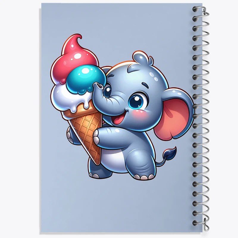 دفتر شطرنجی 50 برگ خندالو طرح فیل کیوت کد F7709