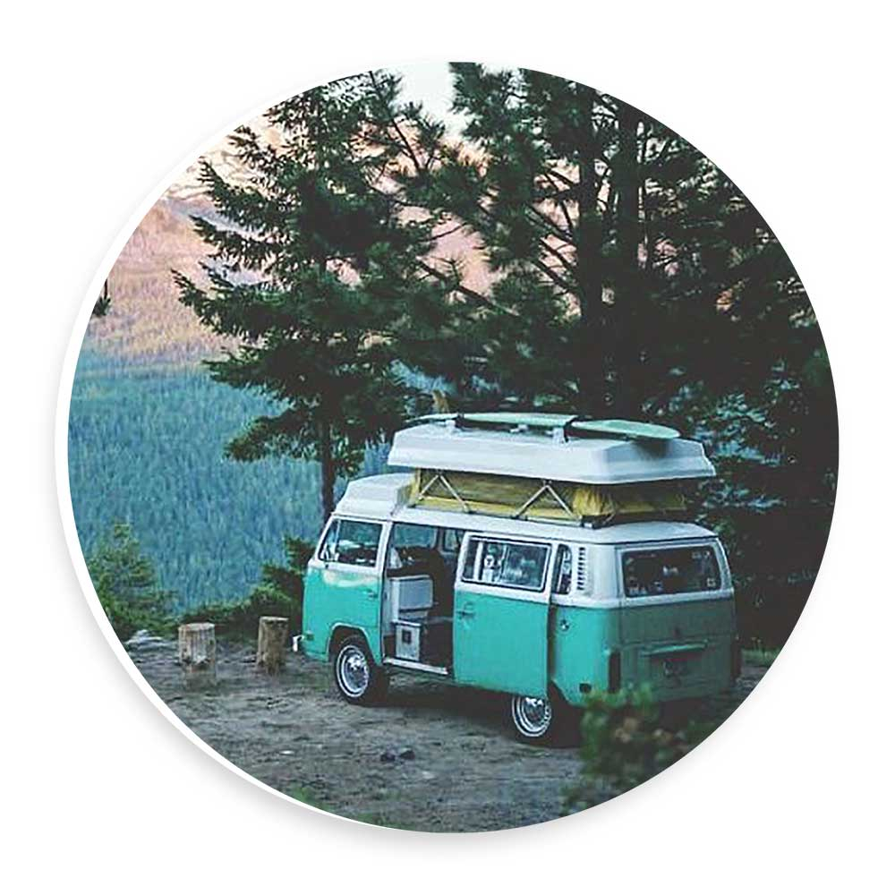   دیوارکوب طرح فولکس واگن و منظره کوهستانی مدل wtb825