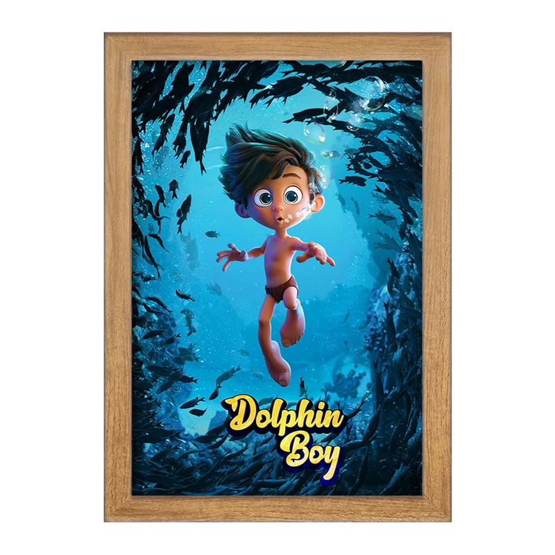 تابلو خندالو مدل انیمیشن پسر دلفینی کد 26714