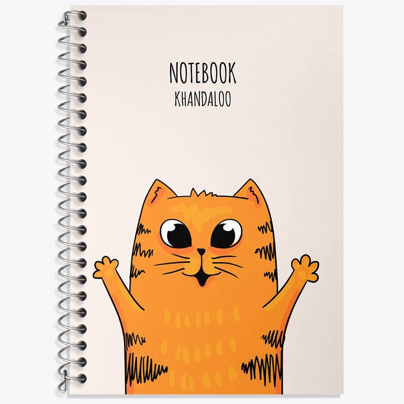 دفتر زبان 50 برگ خندالو مدل دو خط طرح گربه بامزه کد N1566