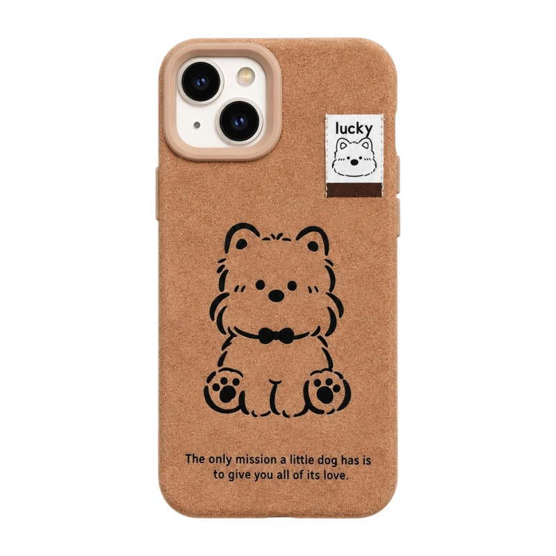 کاور مدل LovelyPup مناسب برای گوشی موبایل اپل iPhone 13 به همراه آویز پام‌پام