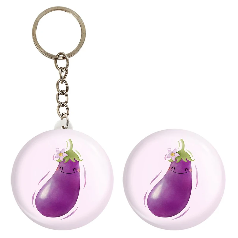 پیکسل خندالو مدل بادمجان کد 28425 به همراه جاکلیدی