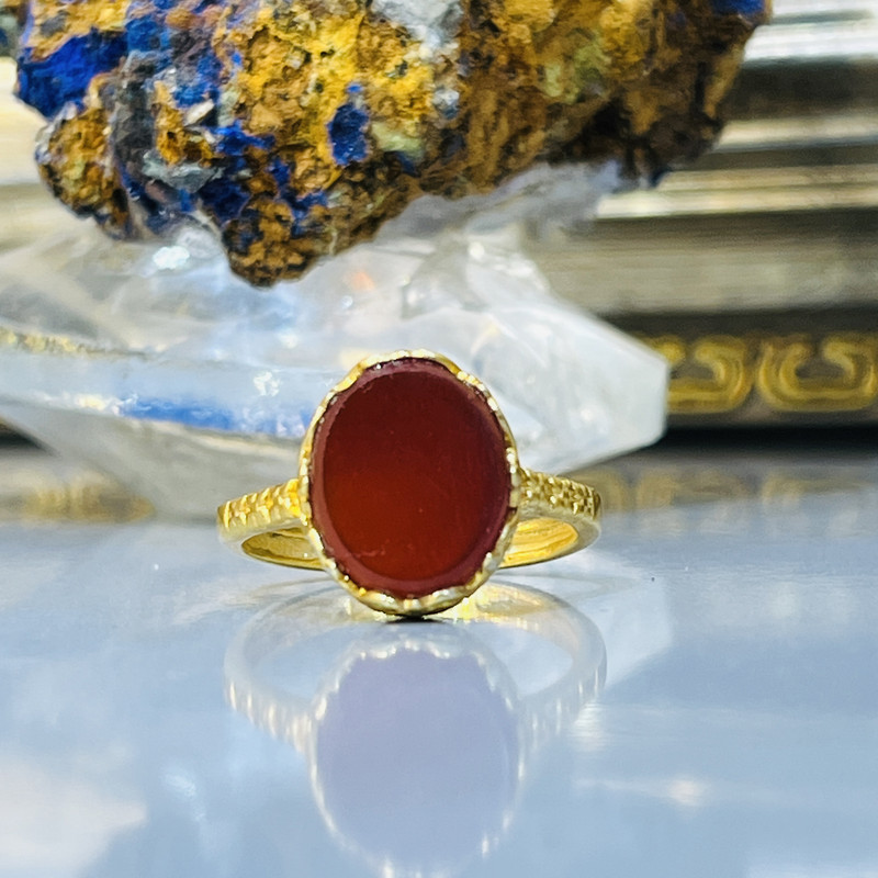 انگشتر نقره زنانه مدل دستساز شبکه ای عقیق طبیعی کد 930-20