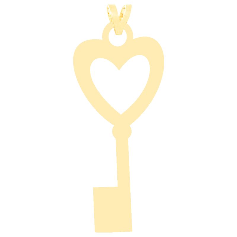 آویز گردنبند طلا 18 عیار زنانه کرابو طرح کلید قلب مدل Kr3240 -  - 1