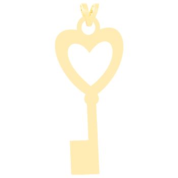 آویز گردنبند طلا 18 عیار زنانه کرابو طرح کلید قلب مدل Kr3240