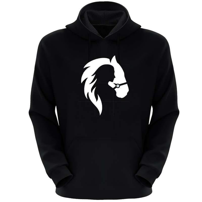 هودی زنانه مدل اسب S99 رنگ مشکی