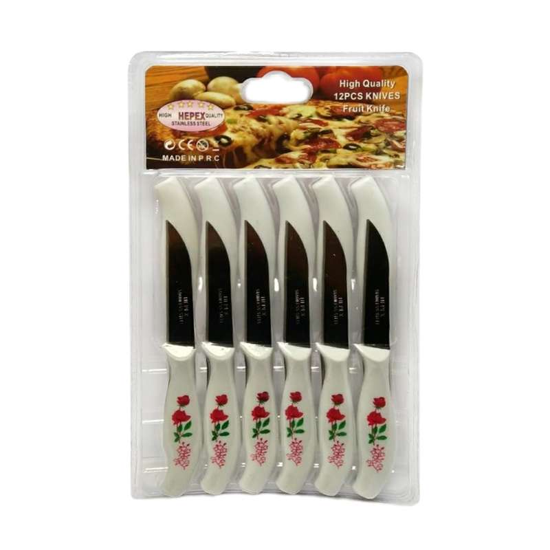 کارد میوه خوری هپکس مدل گلدار بسته 12 عددی