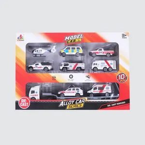 ماشین بازی مدل فلزی اورژانس و پلیس  Alloy Car مجموعه 9 عددی