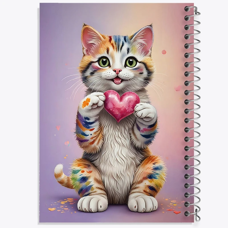 دفتر ژورنال نویسی 50 برگ خندالو مدل نقطه ای طرح گربه (Cat) کد F2747