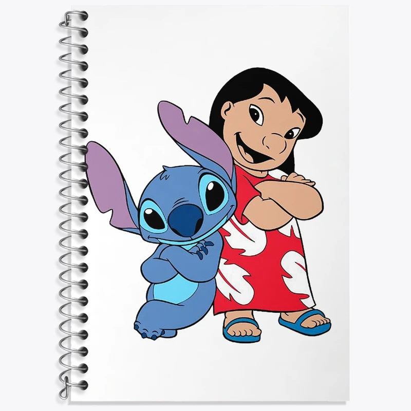 دفتر زبان 50 برگ خندالو مدل دو خط طرح لیلو و استیچ کد 37185