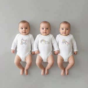 بادی آستین بلند نوزادی نیل کوک مدل روزانه مجموعه 3 عددی
