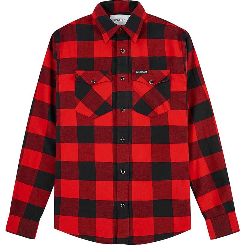 پیراهن آستین بلند مردانه کلوین کلاین مدل Flannel Western Check