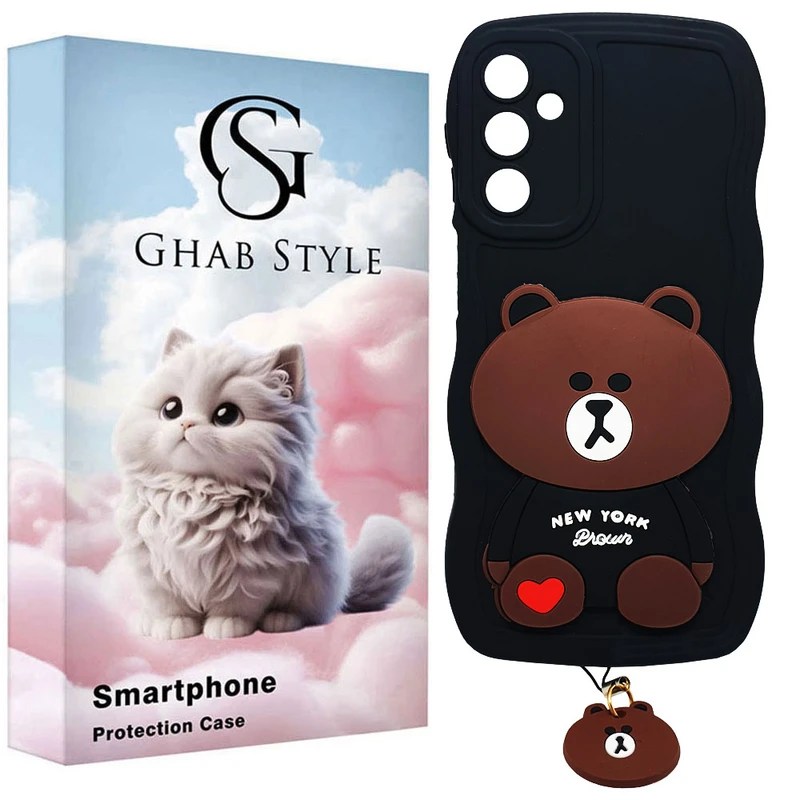 کاور قاب استایل مدل bear مناسب برای گوشی موبایل سامسونگ Galaxy A24 / A24 5G به همراه بندآویز