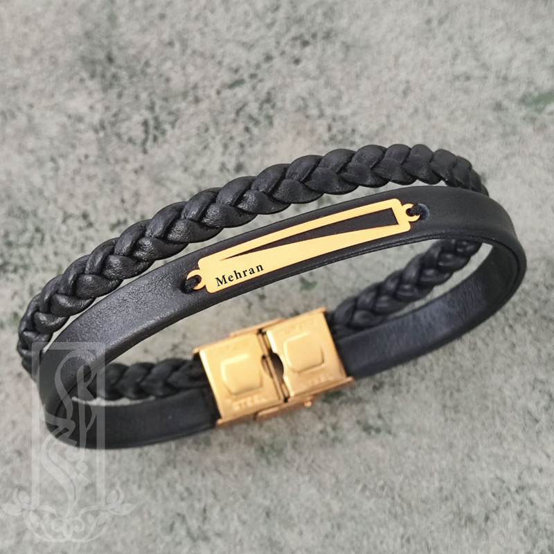 دستبند طلا 18 عیار مردانه لیردا مدل اسم مهران 13400
