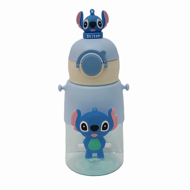 قمقمه کودک مدل نی دار اسپینری طرح استیچ گنجایش 0.5 لیتر