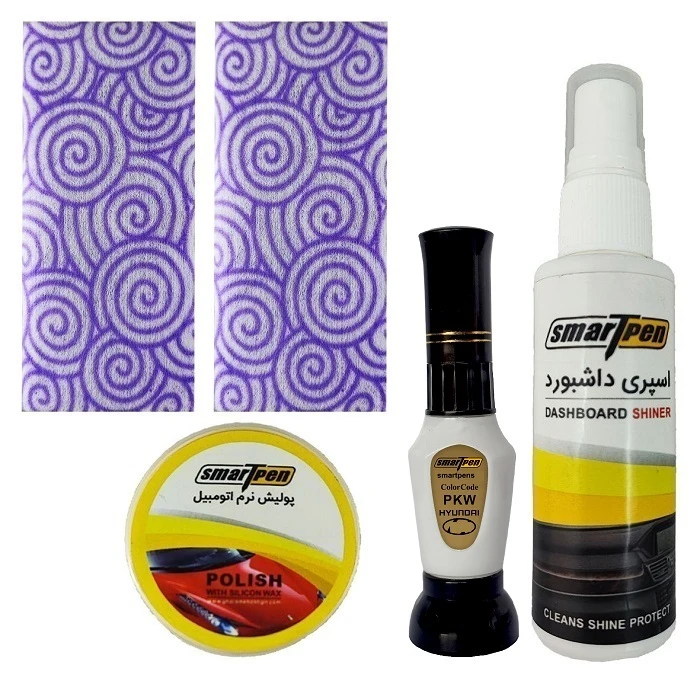 کیت قلم خشگیر بدنه خودرو سفید اسمارت پن مدل PKW مجموعه 5 عددی
