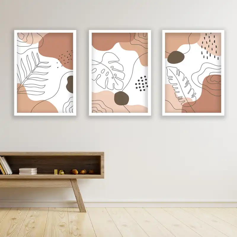 تابلو مدل مینیمال دکوراتیو کد LA-G3038 مجموعه 3 عددی