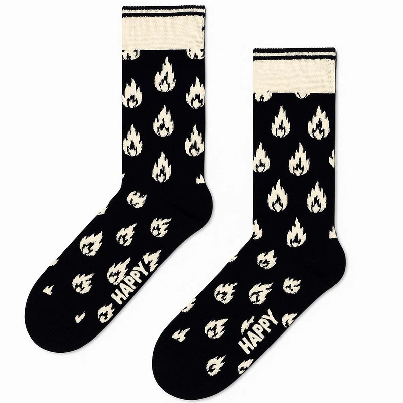 جوراب ساق بلند هپی ساکس مدل Flame